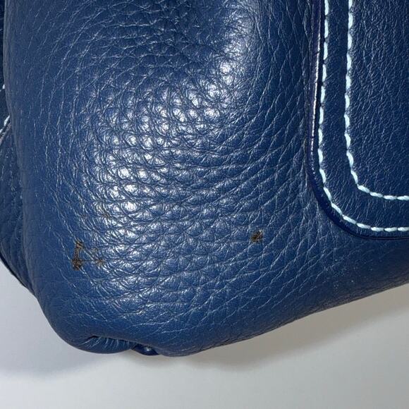 Coach Dark Blue Pebble Leather Penelope Shoulder Bag Handbag Very Good Condition - Picture 5 of 15